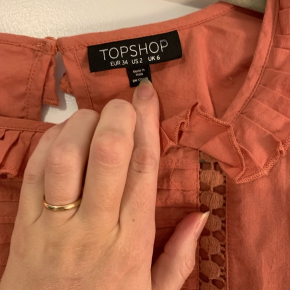 Coral Topshop blouse - like new! Lovely button details and sleeves. - Picture 5 of 6